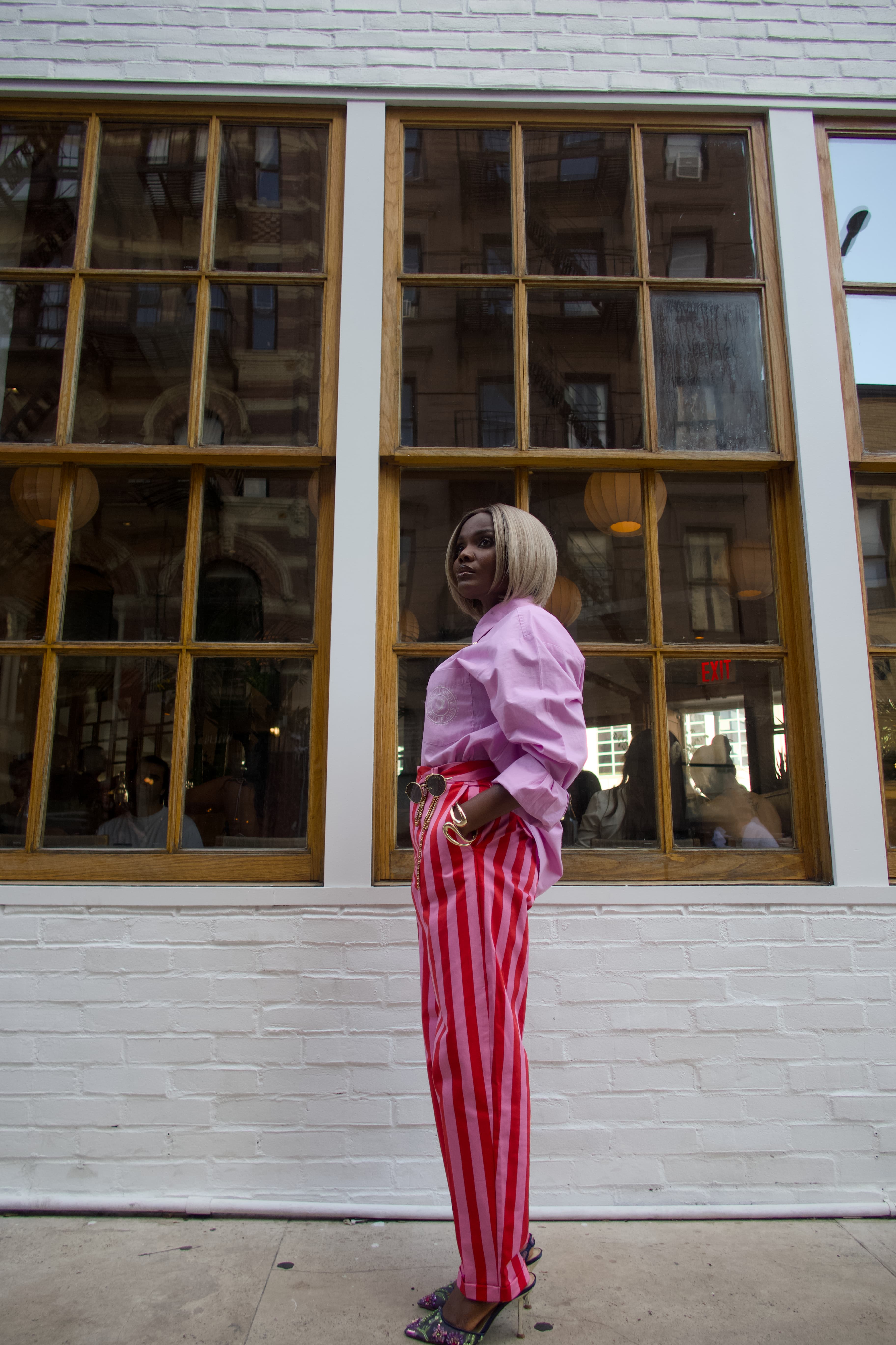 OluwaYemisi O., founder of MALKI, on a New York sidewalk